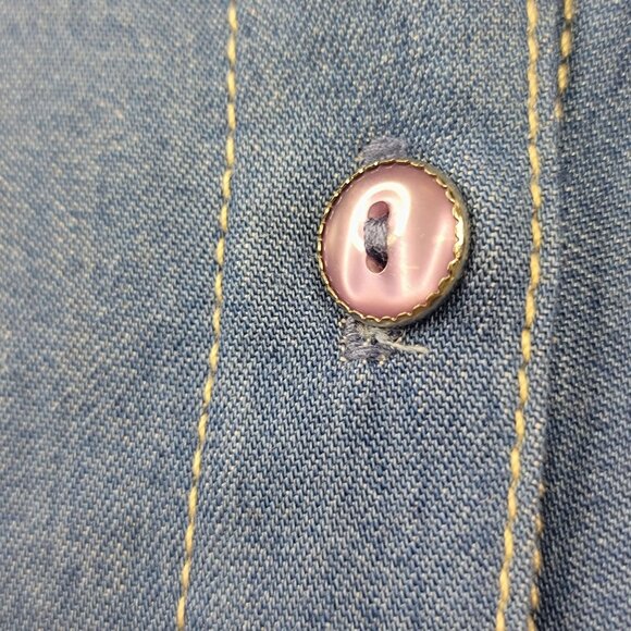 2000s CityBlues By Koret Embroidered Denim Shirt S NWT Vintage Deadstock - Picture 8 of 11